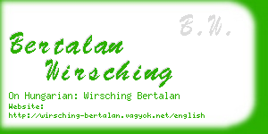 bertalan wirsching business card